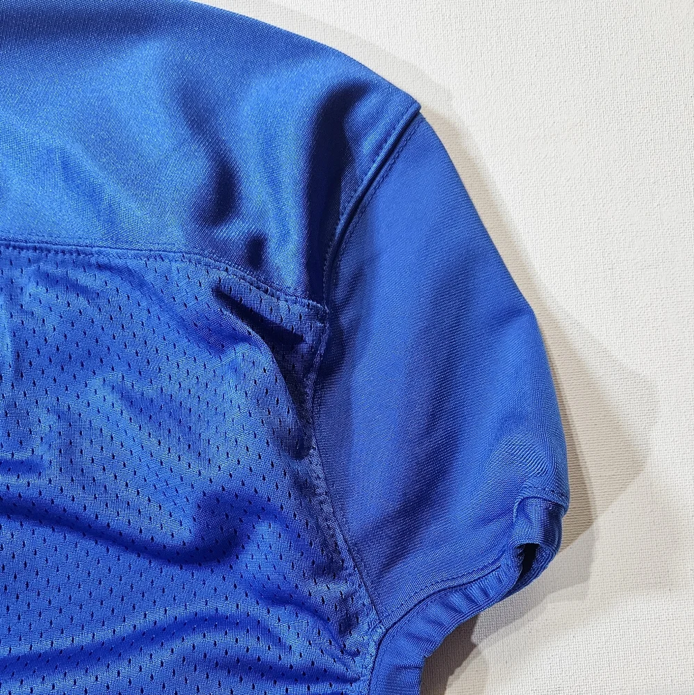 Nike Jersey Football Large Blue White Swoosh Fitted‎ Sport Sleeve Fall…